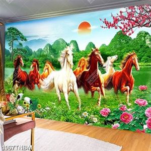 Tranh phong cảnh bát mã truy phong in uv