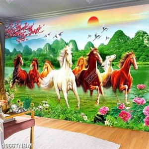 Tranh phong thủy bát mã chất lượng cao