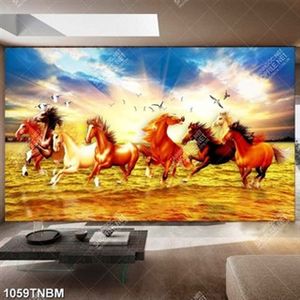 Tranh bát mã nghệ thuật decor nội thất