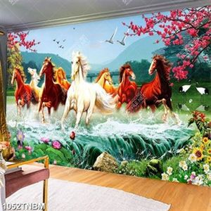 Tranh phong thủy bát mã gắn tường nghệ thuật