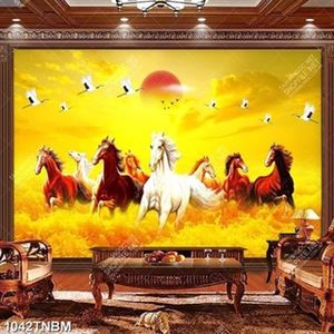 Tranh bát mã dưới ánh mặt trời đẹp nghệ thuật