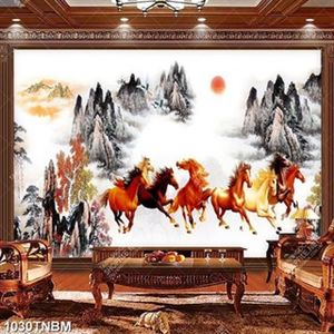 Tranh kim tiền sơn dầu bát mã nghệ thuật