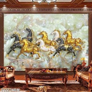 Tranh đá giả ngọc bát mã decor nội thất