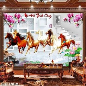 Tranh 3D mã đáo thành công gắn tường chất lượng cao