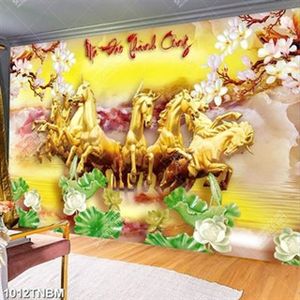 Tranh đá hoa mộc lan và bát mã chất lượng cao