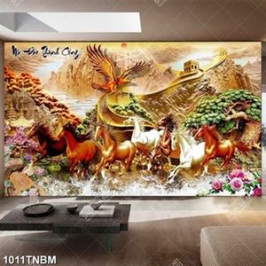 Tranh kim tiền mã đáo thành công trang trí phòng khách