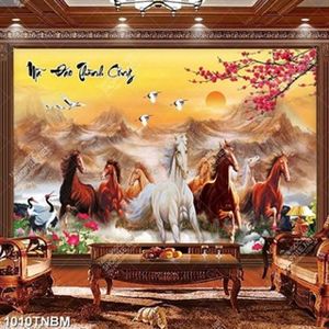 Tranh sơn dầu decor mã đáo thành công file PSD