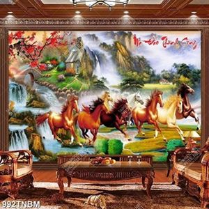 Tranh sơn dầu mã đáo thành công decor tường