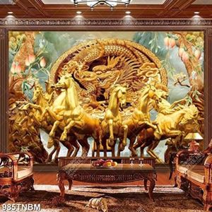 Tranh đá giả ngọc bát mã trang trí nội thất sang trọng