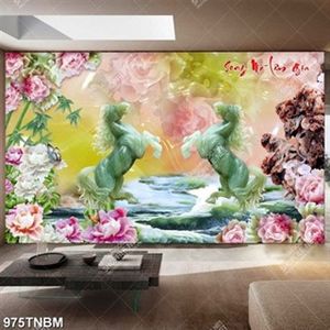 Tranh đá song mã lâm gia chất lượng cao