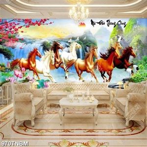 Tranh decor phòng khách mã đáo thành công file gốc