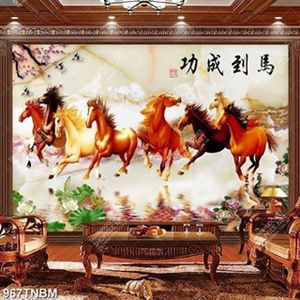 Tranh bát mã chữ hán nghệ thuật