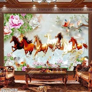 Tranh 3D đá giả ngọc bát mã trên hồ sen và cá chép file PSD