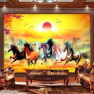 Tranh bát mã dưới ánh mặt trời đẹp in uv