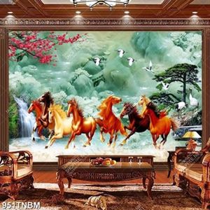 Tranh giả ngọc bát mã và chim hạc đẹp nhất in uv