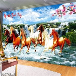 Tranh mã đáo thành công in kính trang trí phòng khách