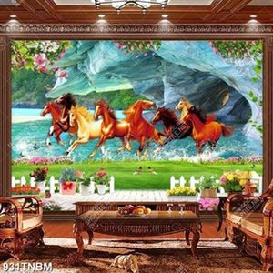 Tranh bát mã và hoa in uv