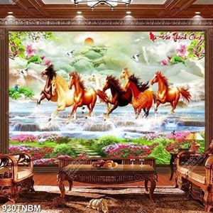 Tranh giả ngọc mã đáo thành công decor tường