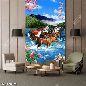 Tranh bát mã vượt con nước file PSD