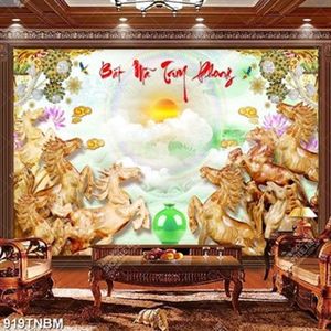 Tranh đá giả ngọc bát mã truy phong chất lượng cao