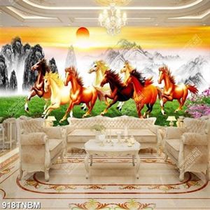 Tranh bát mã truy phong file gốc in uv