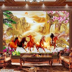 Tranh kim tiền bát mã và hoa đẹp nhất