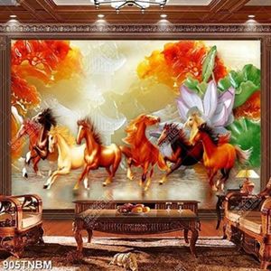 Tranh  giả ngọc in kính bát mã đẹp nhất