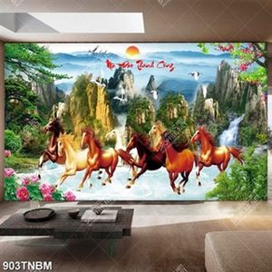 Tranh mã đáo thành công chất lương cao in kính