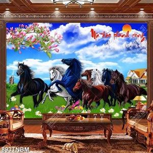 Tranh decor bát mã truy phong in uv