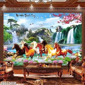 Tranh sơn thủy bát mã file gốc