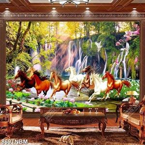 Tranh bát mã phong thủy đẹp in kinh