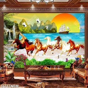 Tranh bát mã trên bãi biển nghệ thuật