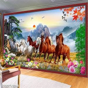 Tranh đàn ngựa bên núi rừng đẹp nhất