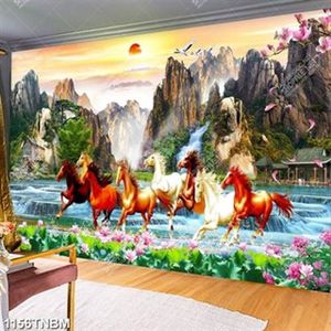 Tranh phong cảnh bát mã decor phòng khách đẹp nhất