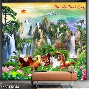 Tranh mã đáo thành công in kính