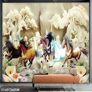 Tranh đá giả ngọc bát mã truy phong file gốc