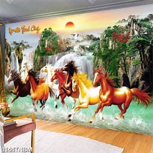 Tranh vẽ mã đáo thành công in kính