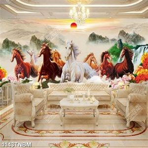 Tranh vẽ bát mã decor phòng file gốc