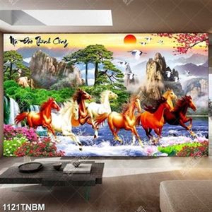 Tranh tranh đàn ngựa và hoa đẹp nhất