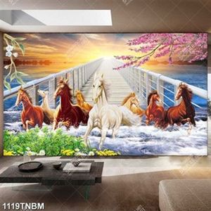 Tranh tranh bát mã vượt sóng file gốc