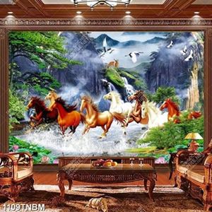 Tranh treo tường phong cảnh bát mã chất lượng cao