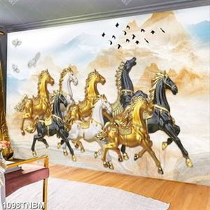 Tranh treo tường tượng bát mã bằng đá