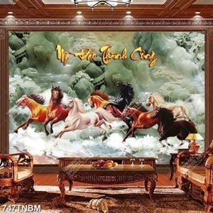 Tranh mã đáo thành công giả ngọc in kính