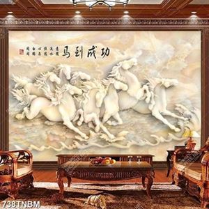 Tranh bát mã giả ngọc thư pháp file PSD