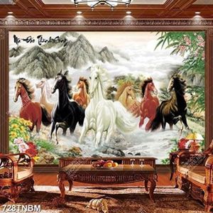 Tranh sơn dầu mã đáo thành công in kính file gốc