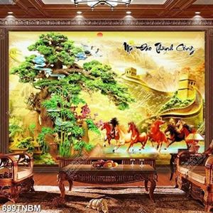 Tranh gạch 3d mã đáo thành công cây tùng vạn lý trường thành