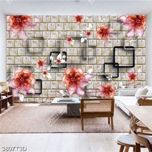 Tranh hoa trên nền gạch trang trí phòng khách in uv