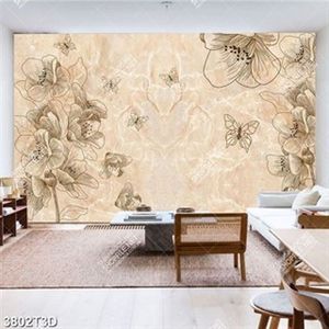 Tranh gắn tường hoa trên nền gạch in kính