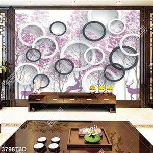 Tranh decor hình cây và nai đẹp nhất