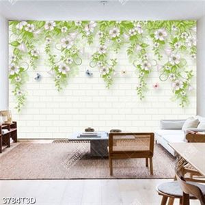 Tranh dán tường dàn hoa hồng anh nền gạch đẹp nhất